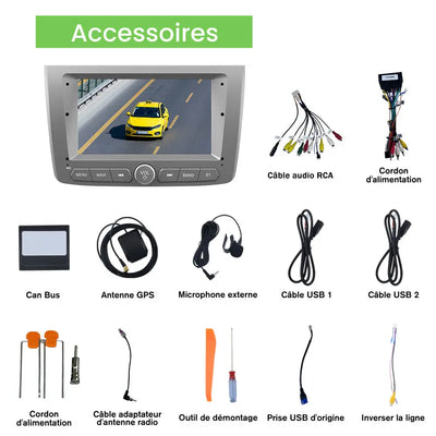 AWESAFE Autoradio 9 pouces Android 13 2+64 Go avec Bluetooth, GPS, FM/RDS,Android Auto & CarPlay sans fil - pour Alfa Romeo Mito 2008-2019 AWESAFE