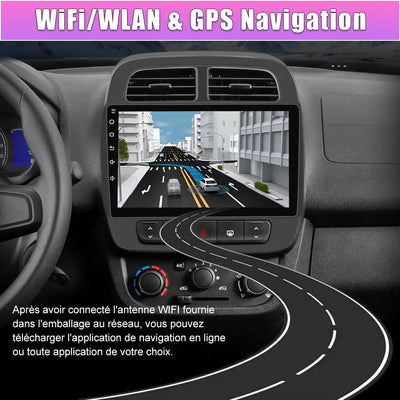 AWESAFE Autoradio 9 pouces Android 13 2+64 Go, Bluetooth, GPS, Android Auto et CarPlay sans fil pour Renault Dacia Sandero 2 B52 (2014-2019) AWESAFE