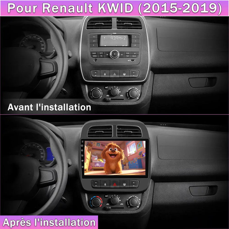 AWESAFE Autoradio 9 pouces Android 13 2+64 Go, Bluetooth, GPS, Android Auto et CarPlay sans fil pour Renault Dacia Sandero 2 B52 (2014-2019) AWESAFE