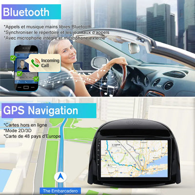 AWESAFE Autoradio 9 pouces Android 13 2+64 Go, Bluetooth, GPS, Android Auto et CarPlay sans fil pour Renault Koleos 2008-2016 AWESAFE