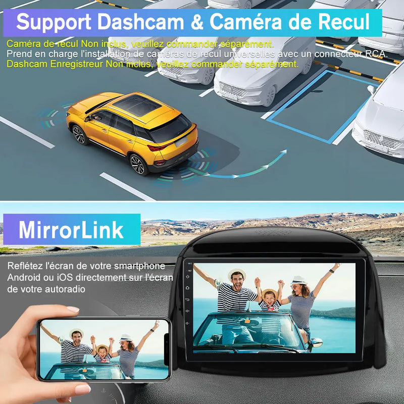 AWESAFE Autoradio 9 pouces Android 13 2+64 Go, Bluetooth, GPS, Android Auto et CarPlay sans fil pour Renault Koleos 2008-2016 AWESAFE