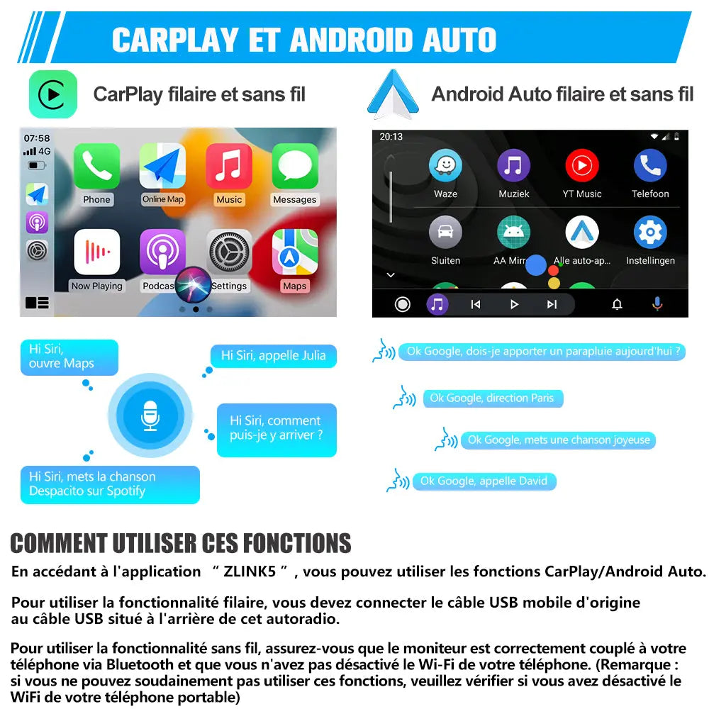 AWESAFE Autoradio 9 pouces Android 13 - 4G 4+64 Go avec Bluetooth/DSP - Android Auto & CarPlay sans fil - pour BMW E46, Rover 75, MG ZT AWESAFE