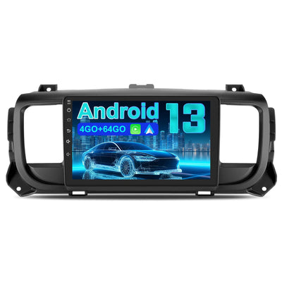 AWESAFE Autoradio 9 pouces Android 13 - 4G 4+64 Go avec Bluetooth/DSP - Android Auto & CarPlay sans fil - pour Peugeot Expert 3 Citroěn jumpy 3 SpaceTourer 2016-2021 AWESAFE