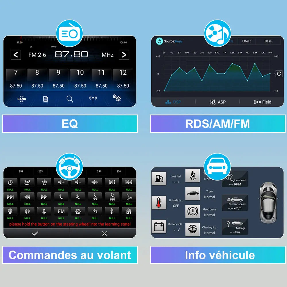 AWESAFE Autoradio 9 pouces Android 13 - 4G 4+64 Go avec Bluetooth/DSP - Android Auto & CarPlay sans fil - pour Renault Clio 3 (2005-2014) AWESAFE