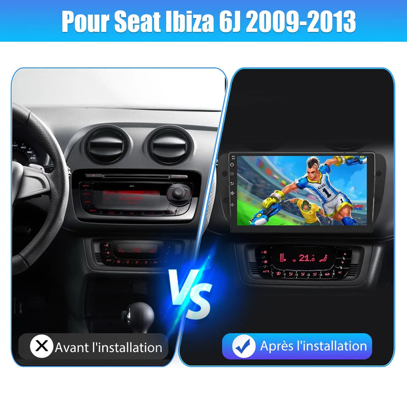 AWESAFE Autoradio 9 pouces Android 13 - 4G 4+64 Go avec Bluetooth/DSP - Android Auto & CarPlay sans fil - pour Seat Ibiza (2009-2013) AWESAFE SHOP