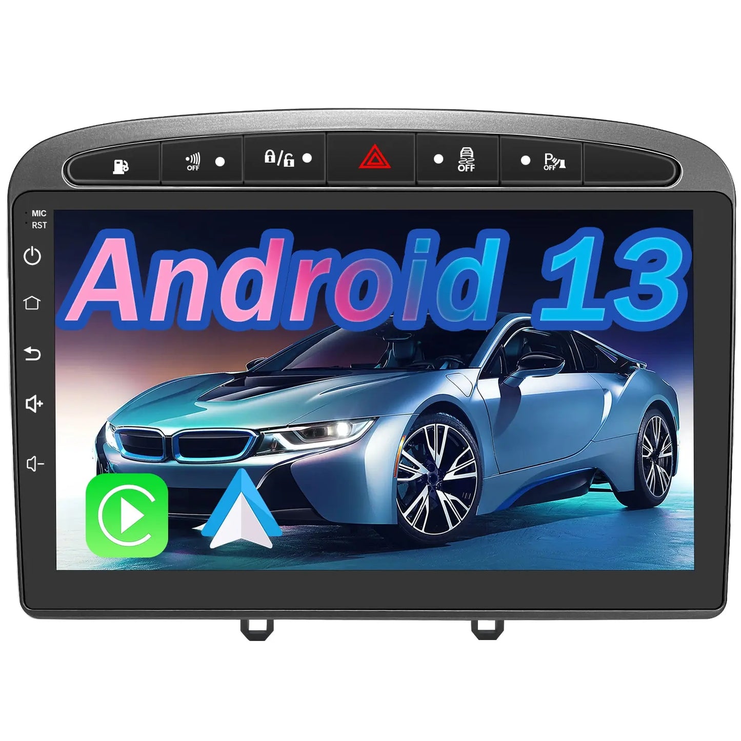 AWESAFE Autoradio 9 pouces Android 13 4G,6+128Go avec Bluetooth/DSP/Andriod Auto & CarPlay sans fil - pour Peugeot 308/408(2007-2013) AWESAFE