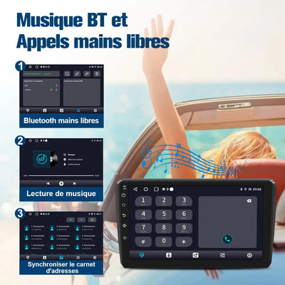 AWESAFE Autoradio 9'' Android 13 4G 6+128 Go avec Bluetooth/DSP/GPS/Mirror Link/Android Auto & CarPlay sans fil - pour Audi A3 2006-2012 AWESAFE