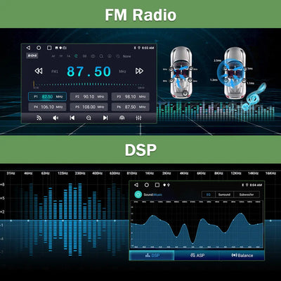 AWESAFE Autoradio 9'' Android 13 4G 6+128Go avec Bluetooth/DSP/GPS/Android Auto & CarPlay sans fil - pour Peugeot 307 SW CC 2002-2013 AWESAFE