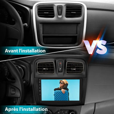 AWESAFE Autoradio Android 10.1 pouces 2 Go + 32 Go pour Logan 2 2012-2019 et Sandero 2 2014-2019 avec Bluetooth, sans fil, Android Auto et Carplay AWESAFE