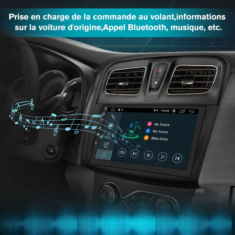 AWESAFE Autoradio Android 10.1 pouces 2 Go + 32 Go pour Logan 2 2012-2019 et Sandero 2 2014-2019 avec Bluetooth, sans fil, Android Auto et Carplay AWESAFE