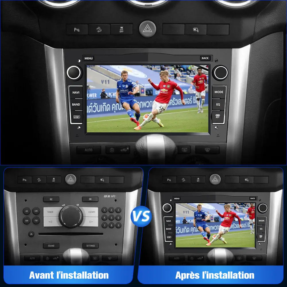 AWESAFE Autoradio Android 11 2 DIN 7" - GPS, CarPlay, DAB+, WiFi, Bluetooth, FM, MirrorLink - pour Opel Vivaro/Vectra/Combo/Corsa/Antara/Sigum/Zafira/Meriva/Astra AWESAFE