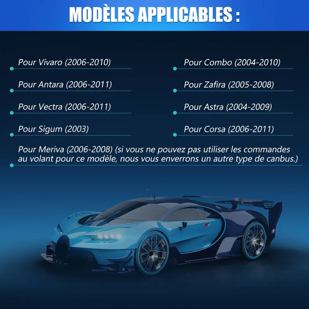 AWESAFE Autoradio Android 11 2 DIN 7" - GPS, CarPlay, DAB+, WiFi, Bluetooth, FM, MirrorLink - pour Opel Vivaro/Vectra/Combo/Corsa/Antara/Sigum/Zafira/Meriva/Astra AWESAFE