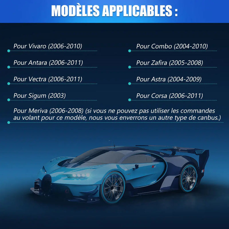 AWESAFE Autoradio Android 11 2 DIN 7" - GPS, CarPlay, DAB+, WiFi, Bluetooth, FM, MirrorLink - pour Opel Vivaro/Vectra/Combo/Corsa/Antara/Sigum/Zafira/Meriva/Astra AWESAFE