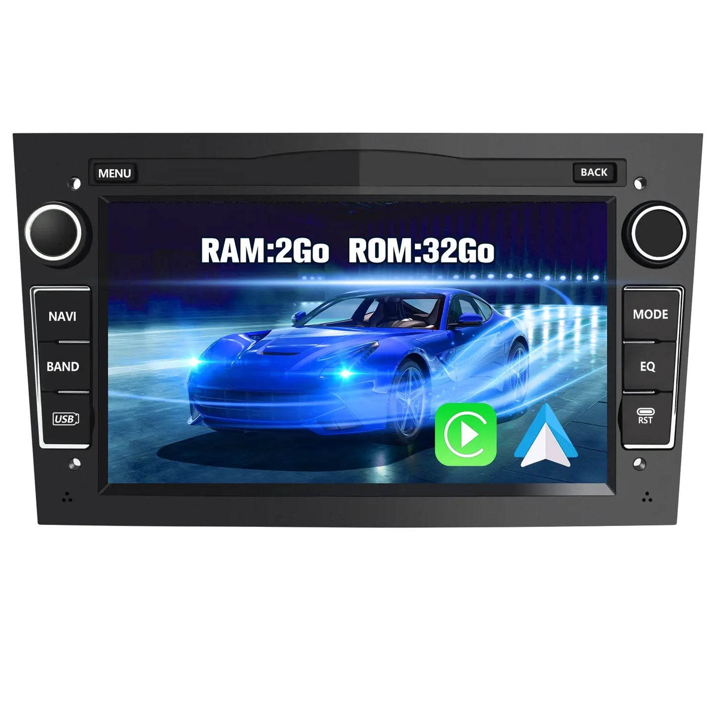 AWESAFE Autoradio Android 12 2 DIN 7" - GPS, CarPlay, DAB+, WiFi, Bluetooth, FM, MirrorLink - pour Opel Vivaro/Vectra/Combo/Corsa/Antara/Sigum/Zafira/Meriva/Astra AWESAFE