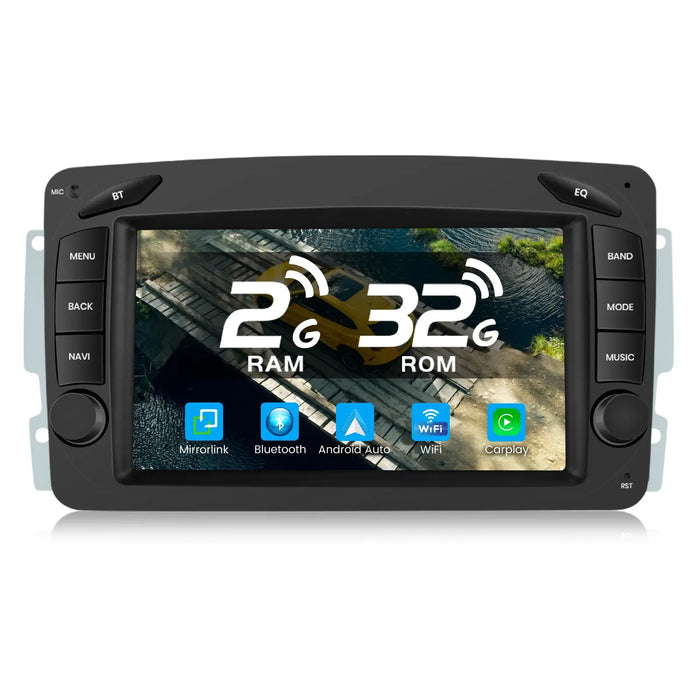 AWESAFE Autoradio Android 12 7 Zoll Touchscreen für Mercedes Benz C-Class W203 CLK W209, 2G+32G, Navigation Carplay Android Auto Bluetooth MirrorLink WiFi Unterstützung AWESAFE