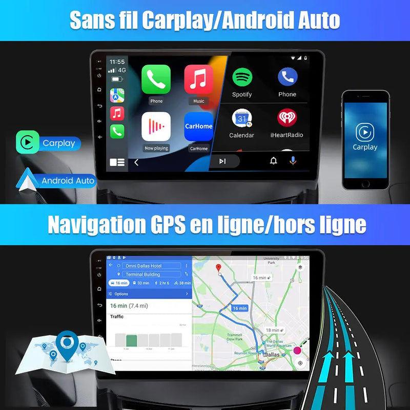 AWESAFE Autoradio Android 12 pour Citroen C4 C4L DS4 (2013-2017) [2G+32G] Carplay, Android Auto, GPS, WiFi, Bluetooth, FM,GPS - Compatible avec Commande au Volant d'origine AWESAFE