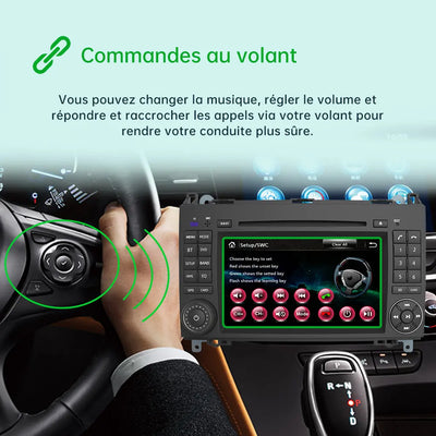AWESAFE Autoradio Android 12 pour Mercedes Benz B Class B200 Vito Viano W245 W169 W639 W245 W906 Sprinter[2Go+32Go] avec 7 Pouces Écran Tacile Carplay Android Auto GPS Bluetooth SWC FM RDS AWESAFE