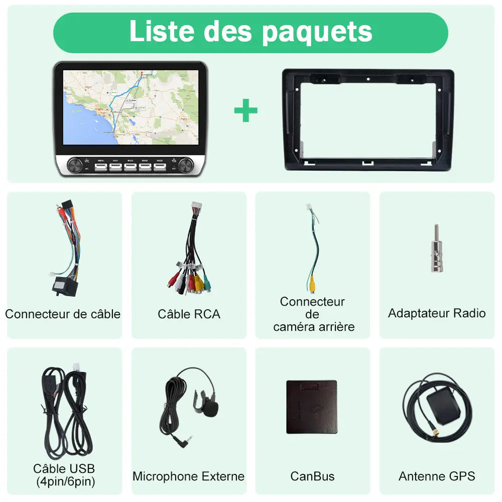 AWESAFE Autoradio Android 13 10,1 pouces 2+64 Go Citroën Jumper 2/Peugeot Boxer 2/Fiat Ducato 2006-2013, Bluetooth, GPS, Android Auto/Carplay sans fil AWESAFE