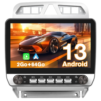 AWESAFE Autoradio Android 13 10,1 pouces tactile 2+64 Go pour Peugeot 307 SW CC 2002-2013 avec Bluetooth GPS Android Auto et Carplay sans fil AWESAFE