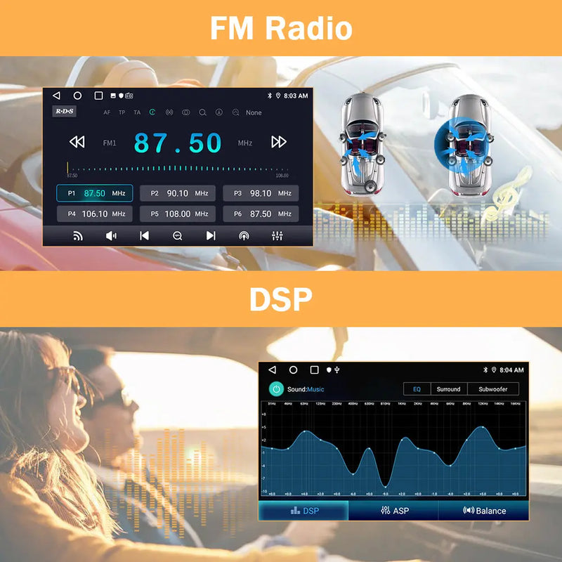 AWESAFE Autoradio Android 13 10,1 pouces tactile 2+64 Go pour Peugeot 307 SW CC 2002-2013 avec Bluetooth GPS Android Auto et Carplay sans fil AWESAFE
