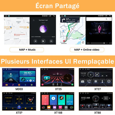 AWESAFE Autoradio Android 13 10,1 pouces tactile 2+64 Go pour Peugeot 307 SW CC 2002-2013 avec Bluetooth GPS Android Auto et Carplay sans fil AWESAFE
