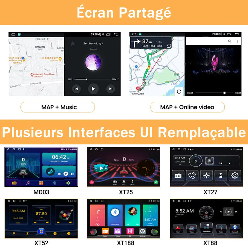 AWESAFE Autoradio Android 13 10,1 pouces tactile 2+64 Go pour Peugeot 307 SW CC 2002-2013 avec Bluetooth GPS Android Auto et Carplay sans fil AWESAFE