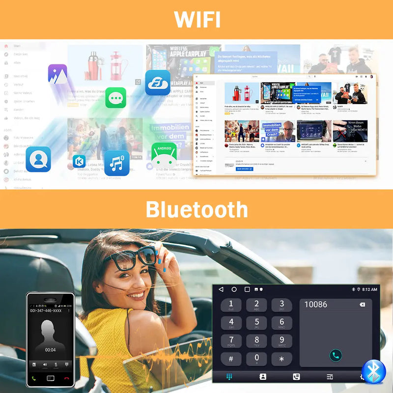 AWESAFE Autoradio Android 13 10,1 pouces tactile 2+64 Go pour Peugeot 307 SW CC 2002-2013 avec Bluetooth GPS Android Auto et Carplay sans fil AWESAFE