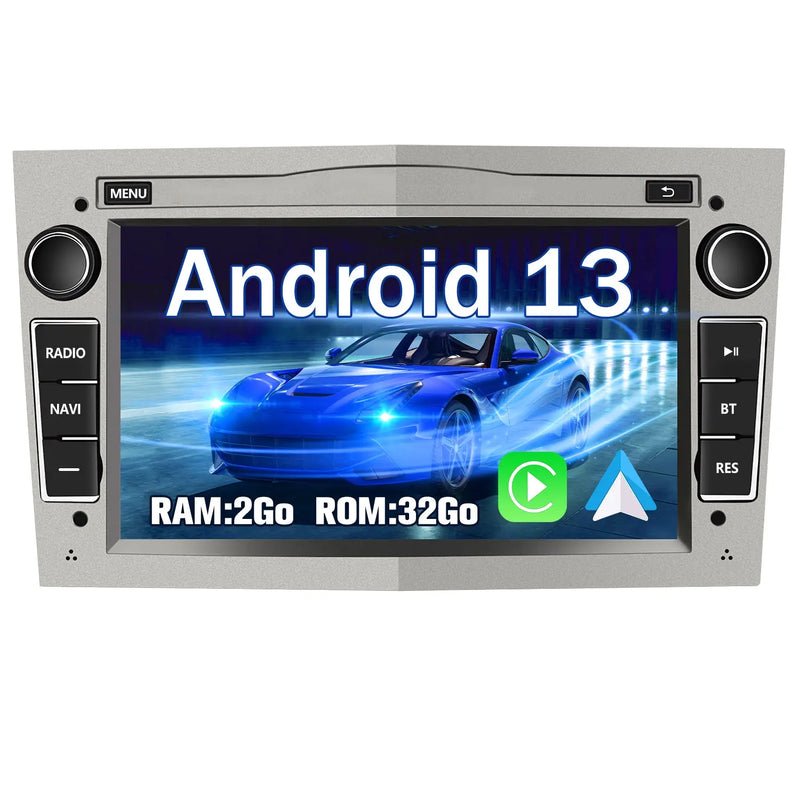 AWESAFE Autoradio Android 13 2 DIN 7" - GPS, CarPlay, DAB+, WiFi, Bluetooth, FM, MirrorLink - pour Opel Vivaro/Vectra/Combo/Corsa/Antara/Sigum/Zafira/Meriva/Astra AWESAFE