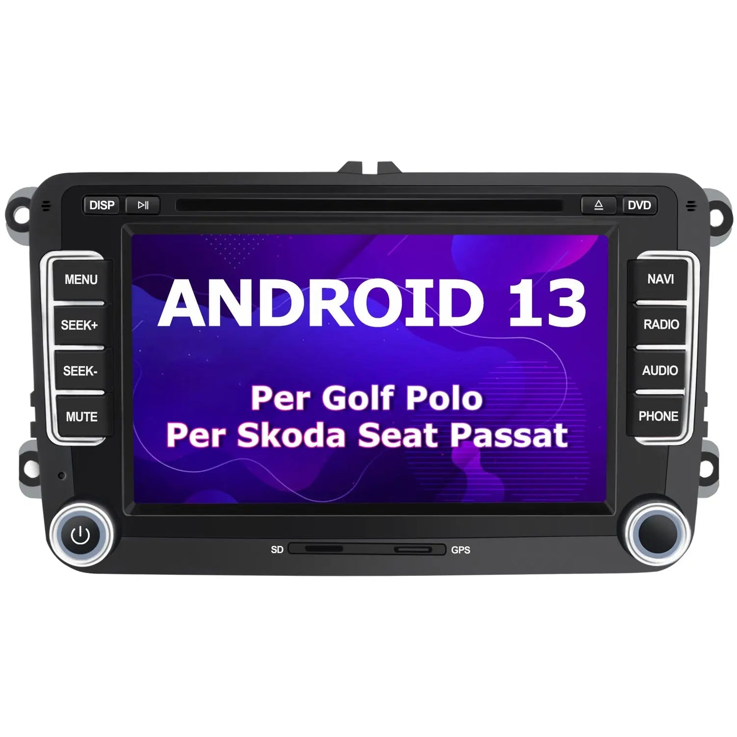 AWESAFE Autoradio Android 13 2+32GB per Golf Polo Per Skoda Seat Passat - GPS/Bluetooth/SW con CarPlay e Android Auto AWESAFE