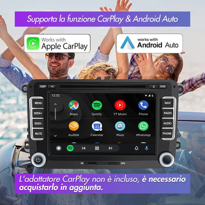 AWESAFE Autoradio Android 13 2+32GB per Golf Polo Per Skoda Seat Passat - GPS/Bluetooth/SW con CarPlay e Android Auto AWESAFE