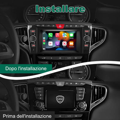 AWESAFE Autoradio Android 13 2+64GB Nero con Schermo Touchscreen 7 Pollici - Per Lancia Ypsilon 2012-2020 - Bluetooth/WiFi/Mirror Link con CarPlay Wireless e Android Auto AWESAFE