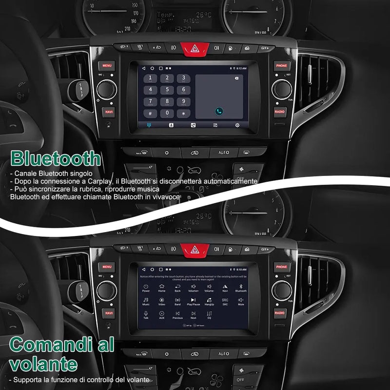 AWESAFE Autoradio Android 13 2+64GB Nero con Schermo Touchscreen 7 Pollici - Per Lancia Ypsilon 2012-2020 - Bluetooth/WiFi/Mirror Link con CarPlay Wireless e Android Auto AWESAFE