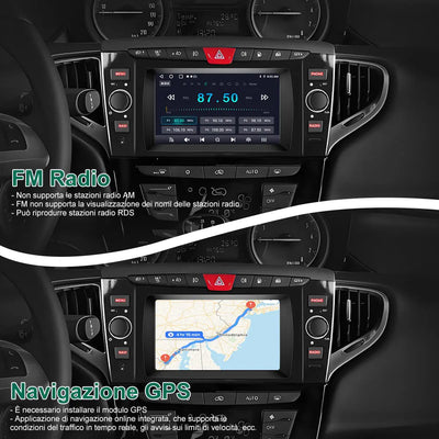 AWESAFE Autoradio Android 13 2+64GB Nero con Schermo Touchscreen 7 Pollici - Per Lancia Ypsilon 2012-2020 - Bluetooth/WiFi/Mirror Link con CarPlay Wireless e Android Auto AWESAFE