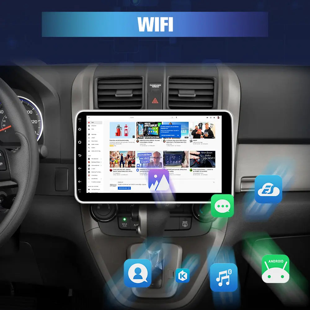 AWESAFE Autoradio Android 13 2+64GB con Schermo Orientabile 10,1 Pollici - Per Auto 1 DIN - FM/Controllo al Volante/DSP/Bluetooth con CarPlay e Android Auto AWESAFE