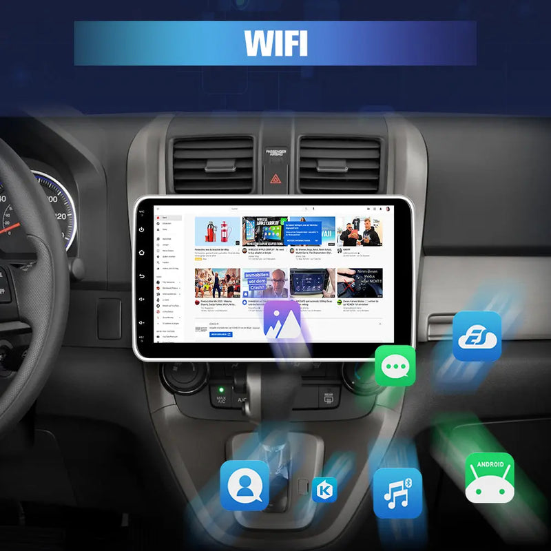AWESAFE Autoradio Android 13 2+64GB con Schermo Orientabile 10,1 Pollici - Per Auto 1 DIN - FM/Controllo al Volante/DSP/Bluetooth con CarPlay e Android Auto AWESAFE