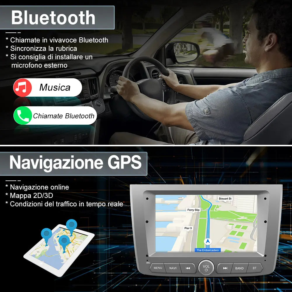 AWESAFE Autoradio Android 13 2+64GB con Schermo Touchscreen 7 Pollici - Per Alfa Romeo Mito 2008-2019 - Telecamera Posteriore,WiFi/WLAN/FM/RDS/Bluetooth DSP con CarPlay e Android Auto AWESAFE