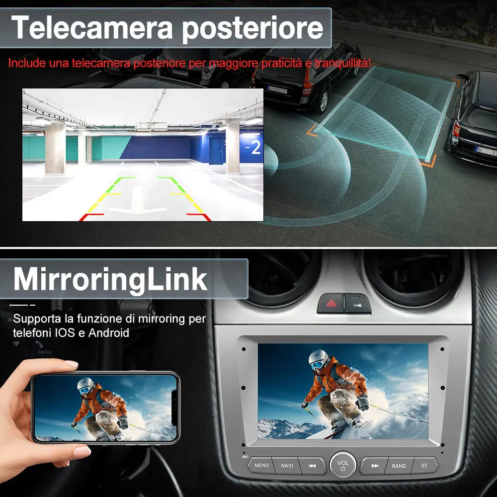 AWESAFE Autoradio Android 13 2+64GB con Schermo Touchscreen 7 Pollici - Per Alfa Romeo Mito 2008-2019 - Telecamera Posteriore,WiFi/WLAN/FM/RDS/Bluetooth DSP con CarPlay e Android Auto AWESAFE