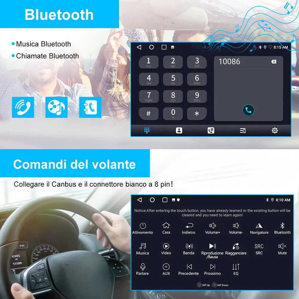 AWESAFE Autoradio Android 13 2+64GB con Schermo Touchscreen 7 Pollici - Per Volkswagen Golf/Seat/Skoda - GPS/Bluetooth/DSP con CarPlay Wireless e Android Auto AWESAFE