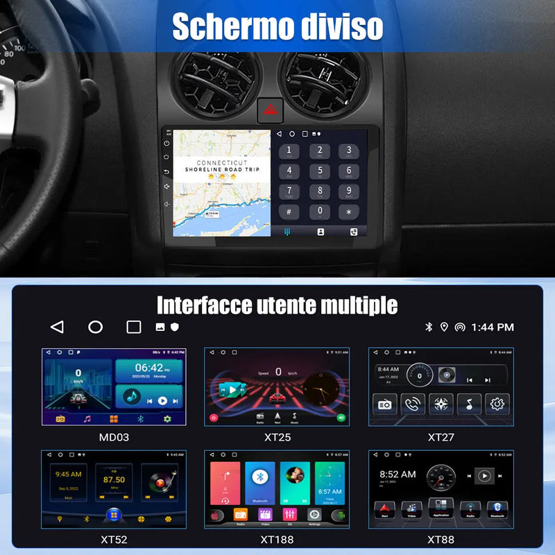 AWESAFE Autoradio Android 13 2+64GB con Schermo Touchscreen 9 Pollici - Per Nissan Qashqai 2006-2013 - GPS/Bluetooth/DSP con CarPlay Wireless e Android Auto AWESAFE
