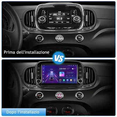 AWESAFE Autoradio Android 13 2+64GB con Schermo Touchscreen HD 7 Pollici - Per Fiat 500 2016-2019 - GPS/Bluetooth/WiFi con CarPlay e Android Auto AWESAFE