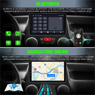 AWESAFE Autoradio Android 13 2+64GB con Schermo Touchscreen HD 9 Pollici e Doppie Manopole - Per Fiat PANDA 169 2003-2012 - Bluetooth/FM/Controllo al Volante/Mirror Link con CarPlay Wireless e Android Auto AWESAFE