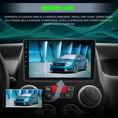 AWESAFE Autoradio Android 13 2+64GB con Schermo Touchscreen HD 9 Pollici e Doppie Manopole - Per Fiat PANDA 169 2003-2012 - Bluetooth/FM/Controllo al Volante/Mirror Link con CarPlay Wireless e Android Auto AWESAFE