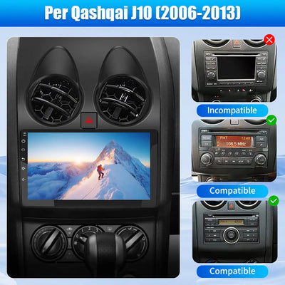 AWESAFE Autoradio Android 13 4+64GB con Touchscreen 9 Pollici - Per Nissan Qashqai 2006-2013 - con GPS/Bluetooth/DSP/SWC/CarPlay Wireless e Android Auto AWESAFE SHOP