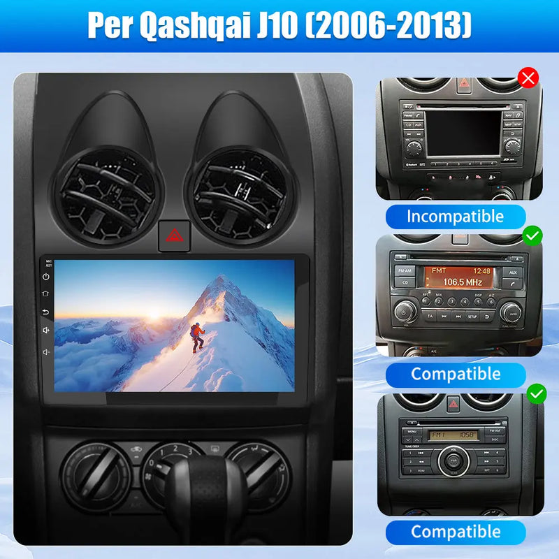 AWESAFE Autoradio Android 13 4+64GB con Touchscreen 9 Pollici - Per Nissan Qashqai 2006-2013 - con GPS/Bluetooth/DSP/SWC/CarPlay Wireless e Android Auto AWESAFE SHOP