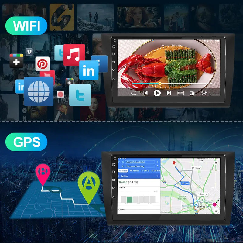 AWESAFE Autoradio Android 13 6+128GB con Schermo Touchscreen HD 9 Pollici - Per VW Golf 6 2008-2016 - GPS/Bluetooth/WiFi/4G con CarPlay e Android Auto AWESAFE