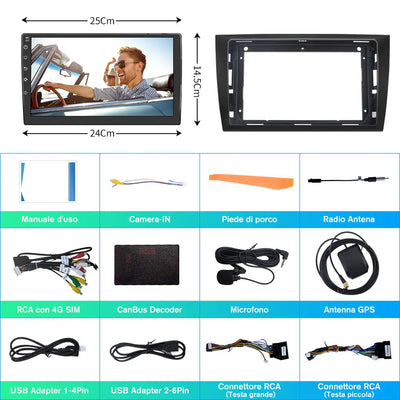 AWESAFE Autoradio Android 13 6+128GB con Schermo Touchscreen HD 9 Pollici - Per VW Golf 6 2008-2016 - GPS/Bluetooth/WiFi/4G con CarPlay e Android Auto AWESAFE