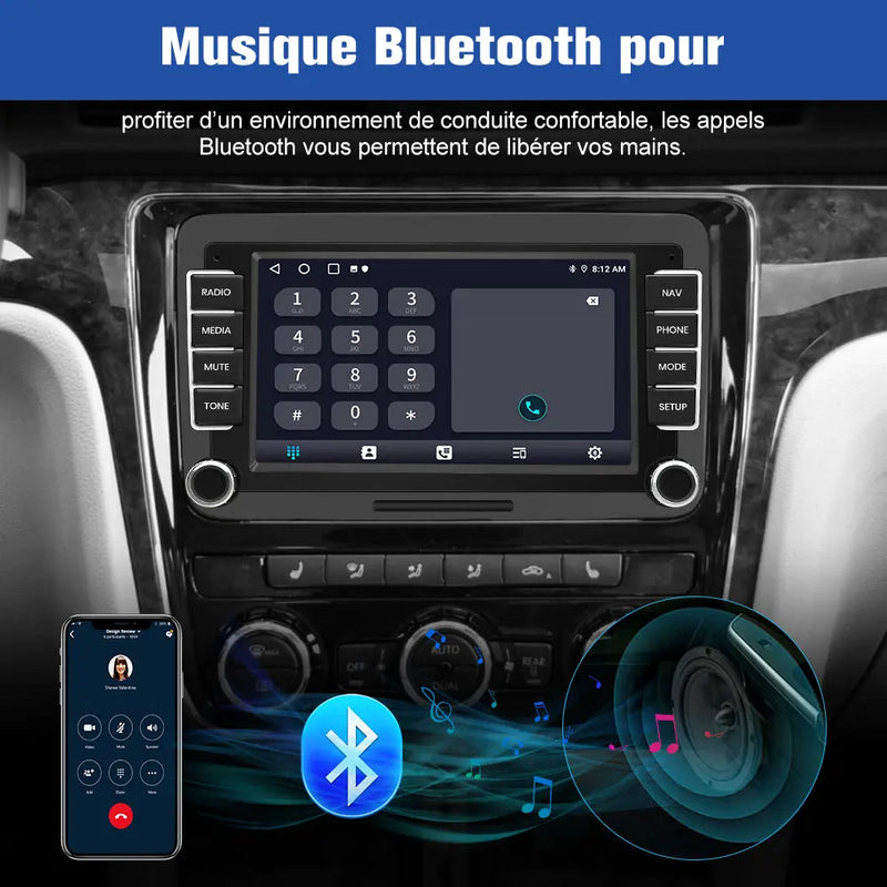 AWESAFE Autoradio Android 13 7 pouces tactile Avec caméra de recul,4+64 Go pour Volkswagen (Golf/Polo/Tiguan/Caddy/CC B6 B7) avec Bluetooth GPS Android Auto et Carplay sans fil AWESAFE SHOP