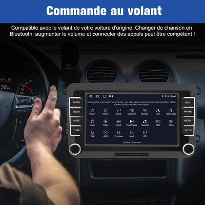 AWESAFE Autoradio Android 13 7 pouces tactile Avec caméra de recul,4+64 Go pour Volkswagen (Golf/Polo/Tiguan/Caddy/CC B6 B7) avec Bluetooth GPS Android Auto et Carplay sans fil AWESAFE SHOP