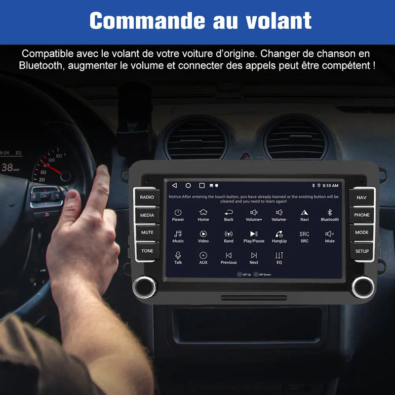 AWESAFE Autoradio Android 13 7 pouces tactile Avec caméra de recul,4+64 Go pour Volkswagen (Golf/Polo/Tiguan/Caddy/CC B6 B7) avec Bluetooth GPS Android Auto et Carplay sans fil AWESAFE SHOP