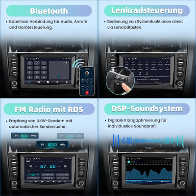 AWESAFE Autoradio Android 13 8 Zoll Touchscreen 2G+32G für Mercedes Benz C-Klasse W203 W209 CLK, Unterstützt Navigation Carplay Android Auto Bluetooth WiFi AWESAFE